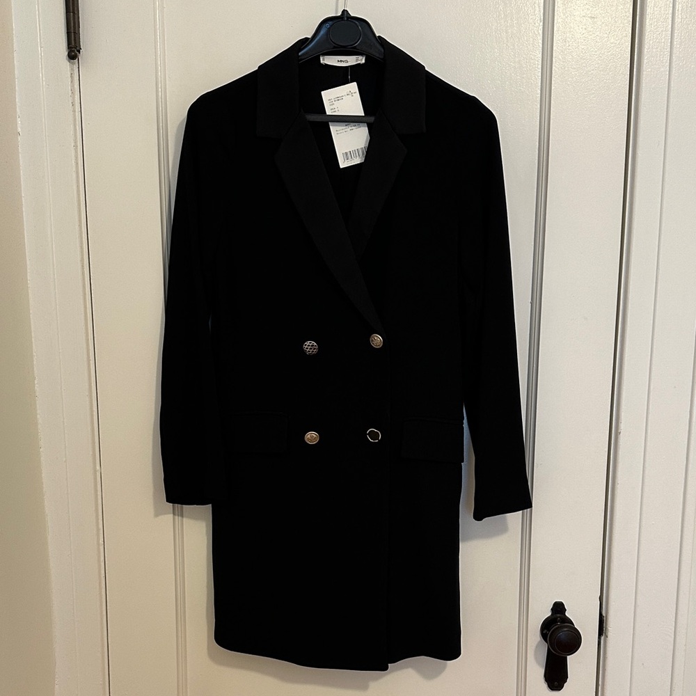 Mango Black Long Sleeve Blazer Style Dress